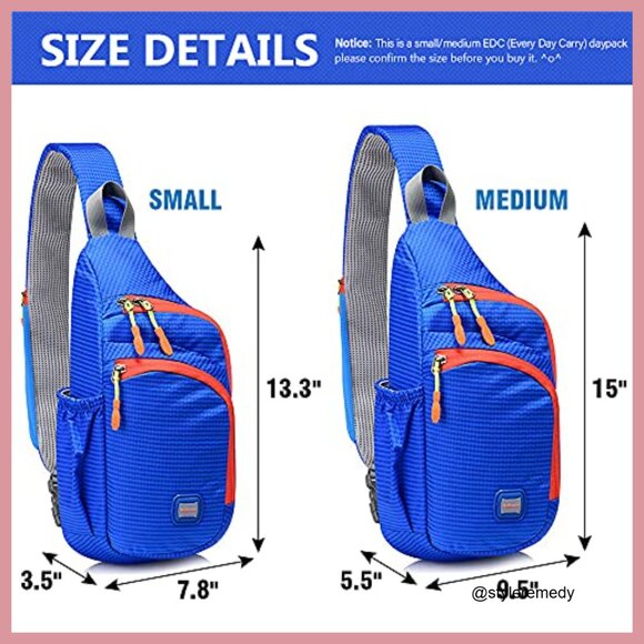 Waterproof Nylon Sling Backpack Crossbody Daypack with Multiple Pockets main image 6